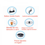 ⁦Robuste Robot Multifonction – 25 Fonctions – 800 W – 25F – Blanc⁩ - الصورة ⁦3⁩