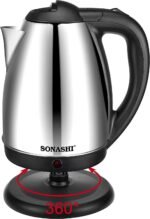 ⁦Sonashi Bouilloire En Acier Inoxydable 1,8 Litre 1500W-SKT-1804⁩ - الصورة ⁦3⁩