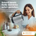 ⁦Bouilloire  Bomann  en Acier -1,5 Litre Inox/noir - 2200 Watts-WKS 3002 CB⁩ - الصورة ⁦5⁩