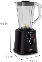 ⁦Moulinex BLENDER PerfectMix+ LM88A810 haute vitesse -1200W - 15 vitesses - 2,0L-TITANIUM⁩ - الصورة ⁦4⁩
