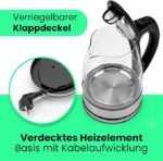 ⁦Bouilloire en Verre - Bomann - 1,7 Litre - WKS 6032 G CB⁩ - الصورة ⁦8⁩