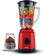 ⁦sonashi Blender 1,8 Litres + Moulin A Café - 2 En 1 - Rouge -SB-154N⁩ - الصورة ⁦2⁩