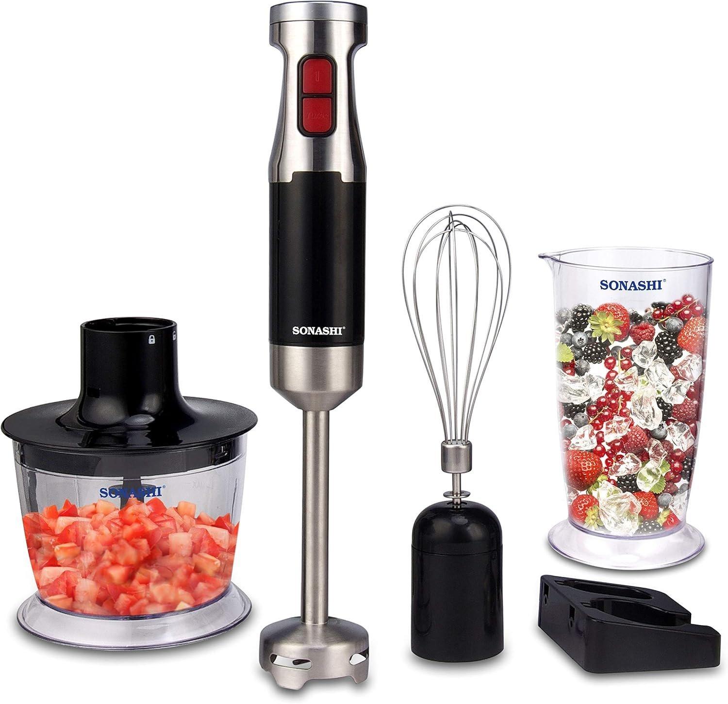 81T5hXHzvfL._AC_SL1500_.jpg SONASHI 600W 4 IN 1 HAND BLENDER - SHB-179JBCW - الصورة 1