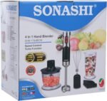⁦SONASHI 600W 4 IN 1 HAND BLENDER - SHB-179JBCW⁩ - الصورة ⁦8⁩