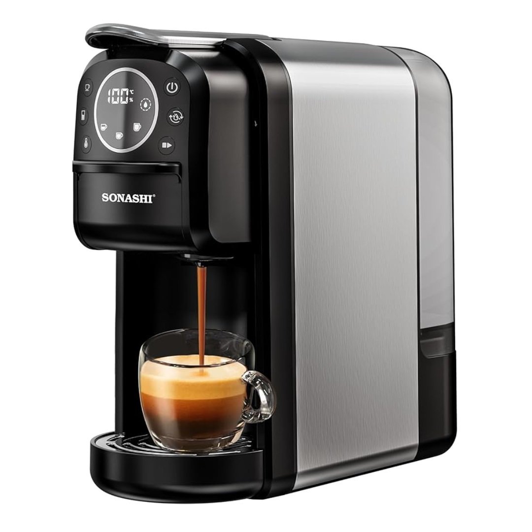 Cafetiere-Sonashi-SCM-4984-3en1.jpg Cafetière Sonashi SCM-4984 3en1 – Espresso 20 Bar -Nespresso, Dolce Gusto & Café Moulu - الصورة 1