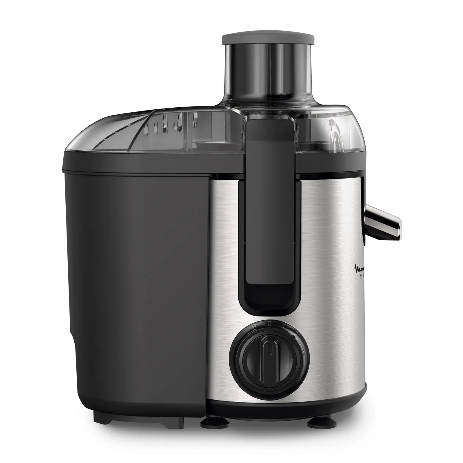 Centrifugeuse-Moulinex-Frutelia-Metal-Juice-Extractor-JU420D10.webp Moulinex Centrifugeuse FRUTELIA – 2 vitesses – 400 W JU420D10 – inox - الصورة 1