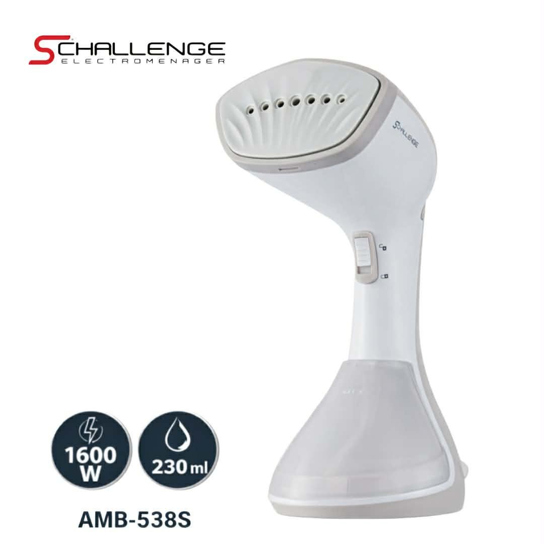 Defroisseur-a-Vapeur-Portatif-S-CHALLENGE-AMB-538S-1600W.jpg Défroisseur à Vapeur Portatif ,SCHALLENGE AMB-538S - 1600W - Réservoir 230ml - Haute Performance et Compact - الصورة 1