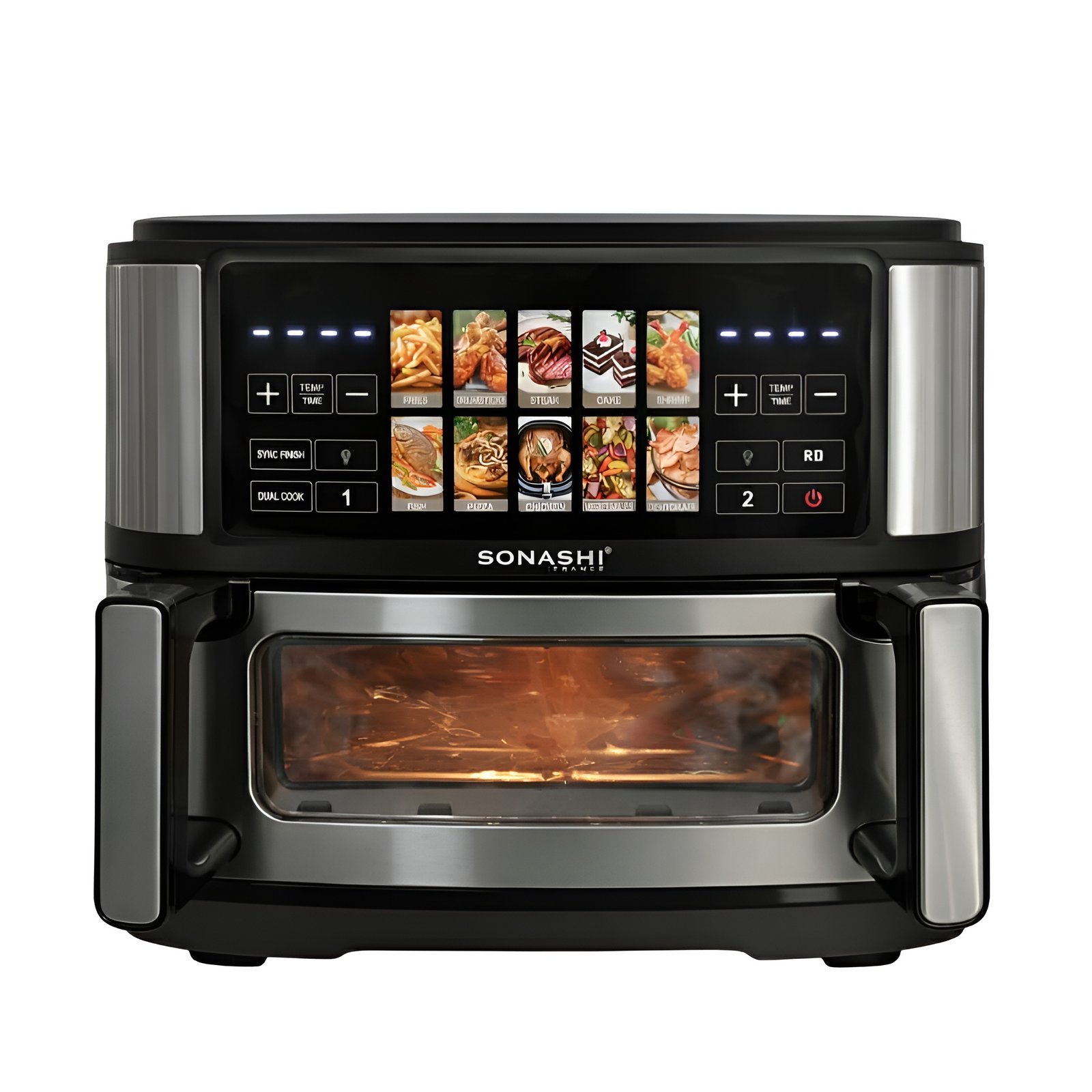 Friteuse-–-Air-fryer-Sonashi-Double-Bac-10L-2600-W-Digital-multiprogrammes-En-inox-SAF-115.jpg Friteuse – Air fryer Sonashi Double Bac 10L 2600 W Digital multiprogrammes En inox SAF-115 - الصورة 1