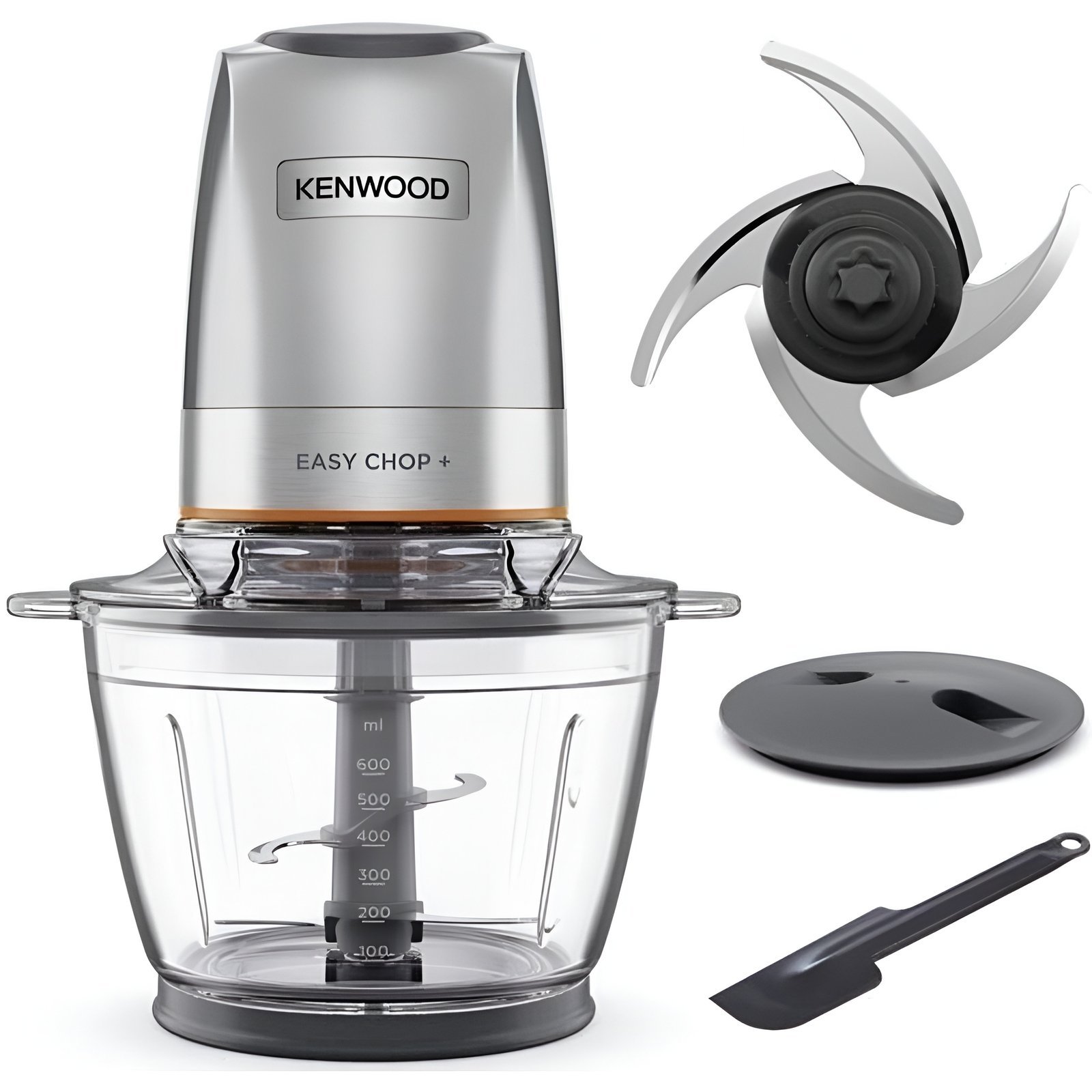 Hachoir-Kenwood-Easy-Chop-CHP62.400SI-500W-0.5L-Systeme-Quad-Blade-Silver.jpg Hachoir Kenwood Easy Chop+ CHP62.400SI - 500W, 0.5L, Système Quad Blade - Silver - الصورة 1