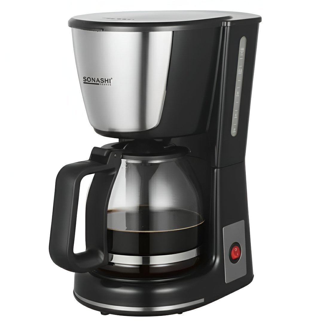 Machine-a-Cafe-Filtre-Sonashi-France-SCM-4989.jpg Machine à Café Filtre Sonashi France SCM-4989 – Cafetière Électrique 1000W –avec Verseuse en Verre - الصورة 1
