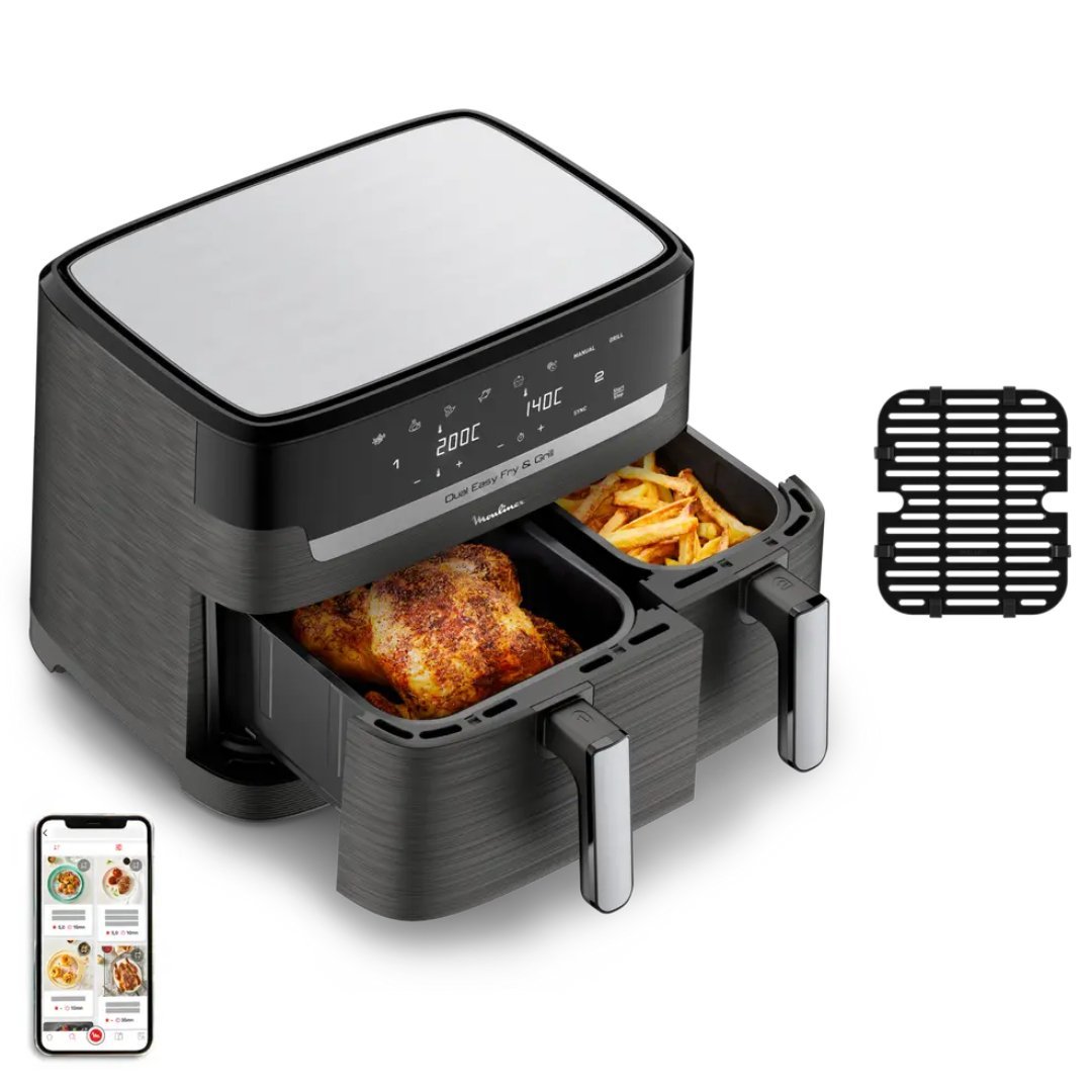 Moulinex-Dual-Easy-Fry-Grill-8.3L-EZ901820-–-Friteuse-a-Air-Double-Cuve-2.jpg Moulinex Dual Easy Fry & Grill 8.3L EZ901820 – Friteuse à Air Double Cuve - الصورة 1