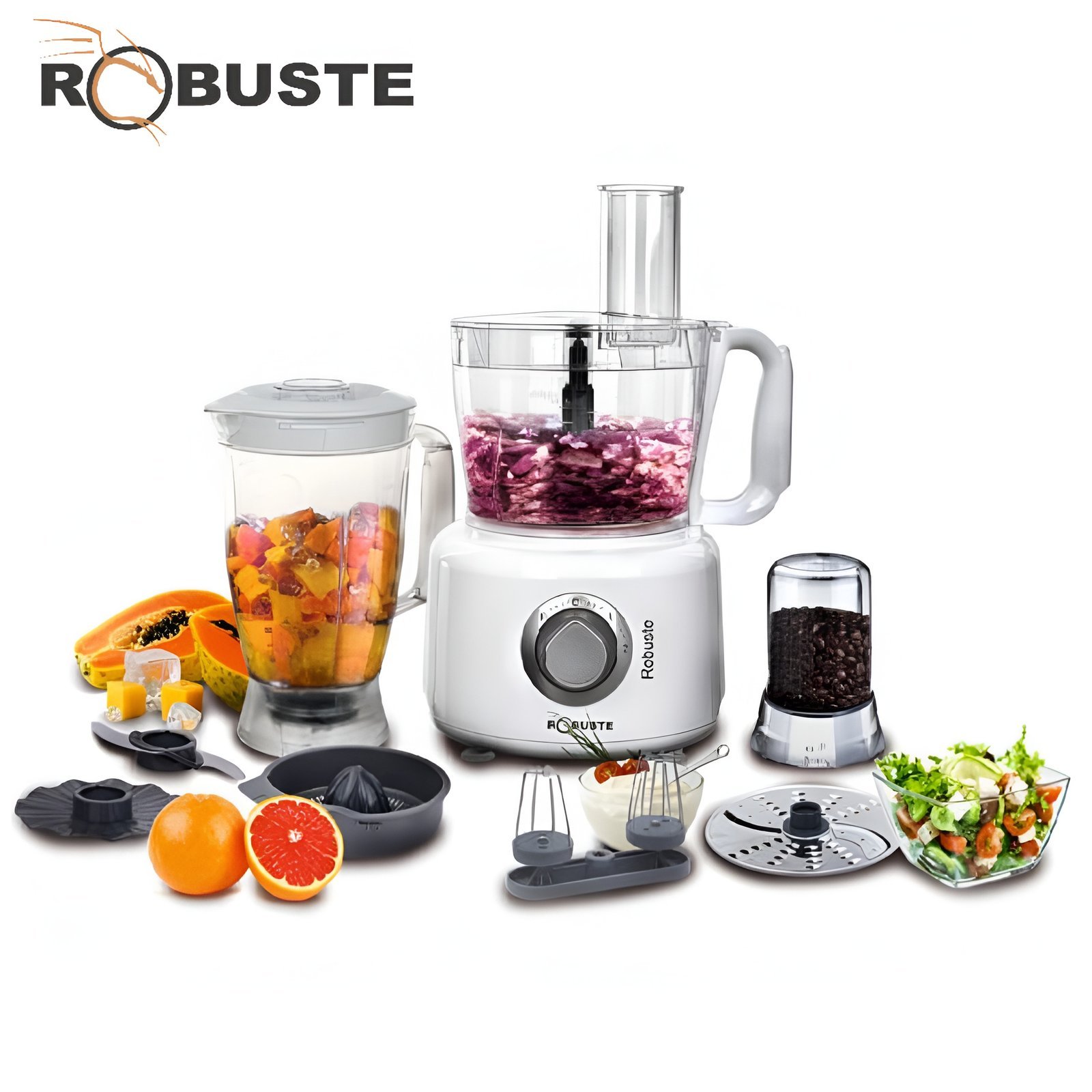 Robuste-Robot-Multifonction-–-25-Fonctions-–-800-W-–-25F-–-Blanc.jpg Robuste Robot Multifonction – 25 Fonctions – 800 W – 25F – Blanc - الصورة 1