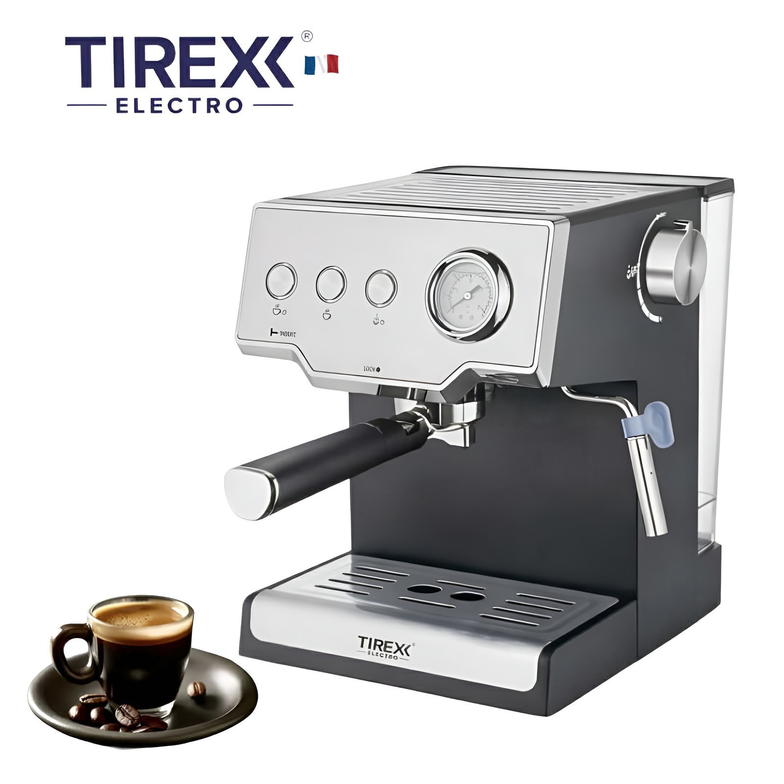 TIREXX-Machine-a-cafe-CAF-1000-–-20-Bars-1.6-L-inox.jpg TIREXX Machine à café CAF 1000 – 20 Bars, 1.6 L, inox - الصورة 1