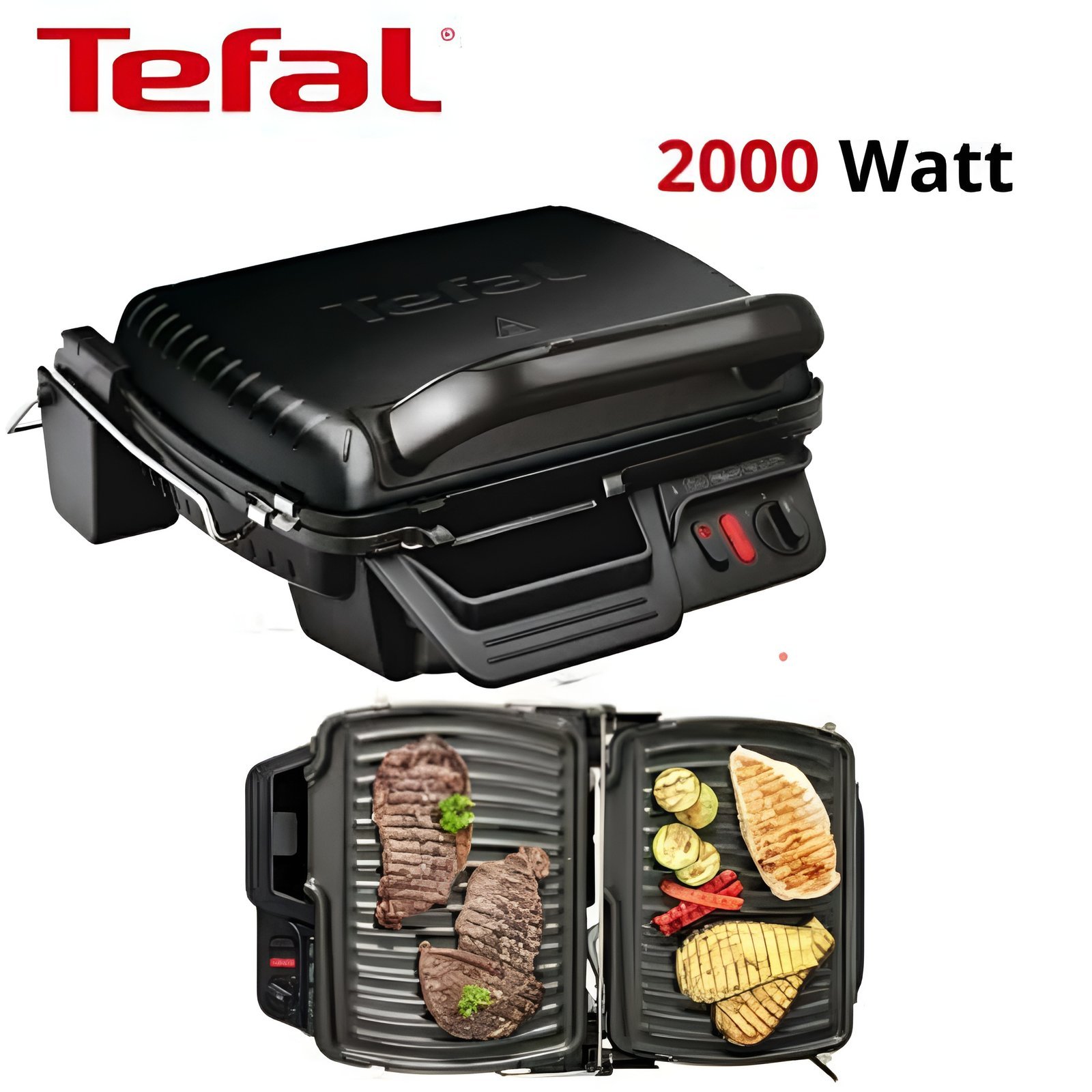 Tefal-Grill-viande-COMPACT-GRILL-3-EN-1-GC308812-2000W-Noir.jpg Tefal Grill viande - COMPACT GRILL 3 EN 1 - GC308812 - 2000W - Noir - الصورة 1