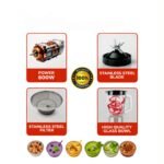 ⁦Centrifugeuse et Mixeur 4 en 1 PROTEFAL JE-J30A - 800W - Extracteur de Jus, Hachoir et Moulin - Garantie de Qualité⁩ - الصورة ⁦3⁩