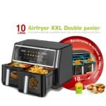 ⁦Robuste Friteuse Electrique Airfryer – Double panier - 10 Litres – Tactile - 2850W - AF10⁩ - الصورة ⁦4⁩