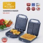 ⁦Appareil à Sandwich et Gaufrier 2-en-1 Matrix MX-9001 - 1200W - Plaques Antiadhésives⁩ - الصورة ⁦3⁩