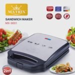 ⁦Appareil à Sandwich et Gaufrier 2-en-1 Matrix MX-9001 - 1200W - Plaques Antiadhésives⁩ - الصورة ⁦2⁩