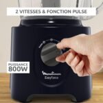 ⁦Moulinex Easy Force, Robot Cuisine Multifonction Compact 3L, 800W, 2 Vitesses + Pulse, 25 fonctions, 6 accessoires, Blender, Râpes, Bleu, FP247810⁩ - الصورة ⁦5⁩
