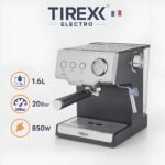 ⁦TIREXX Machine à café CAF 1000 – 20 Bars, 1.6 L, inox⁩ - الصورة ⁦2⁩