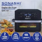 ⁦Friteuse à Air Digitale Sonashi SAF-101 10L – 2400W | Écran Tactile | Meilleur Prix en Algérie⁩ - الصورة ⁦3⁩