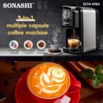 ⁦Cafetière Sonashi SCM-4984 3en1 – Espresso 20 Bar -Nespresso, Dolce Gusto & Café Moulu⁩ - الصورة ⁦7⁩