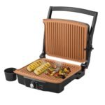 ⁦Grill Électrique Sonashi SGT-859C 2000W Ouvrable 180° – Panini, Sandwich & BBQ⁩ - الصورة ⁦2⁩