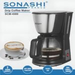 ⁦Machine à Café Filtre Sonashi France SCM-4989 – Cafetière Électrique 1000W –avec Verseuse en Verre⁩ - الصورة ⁦2⁩